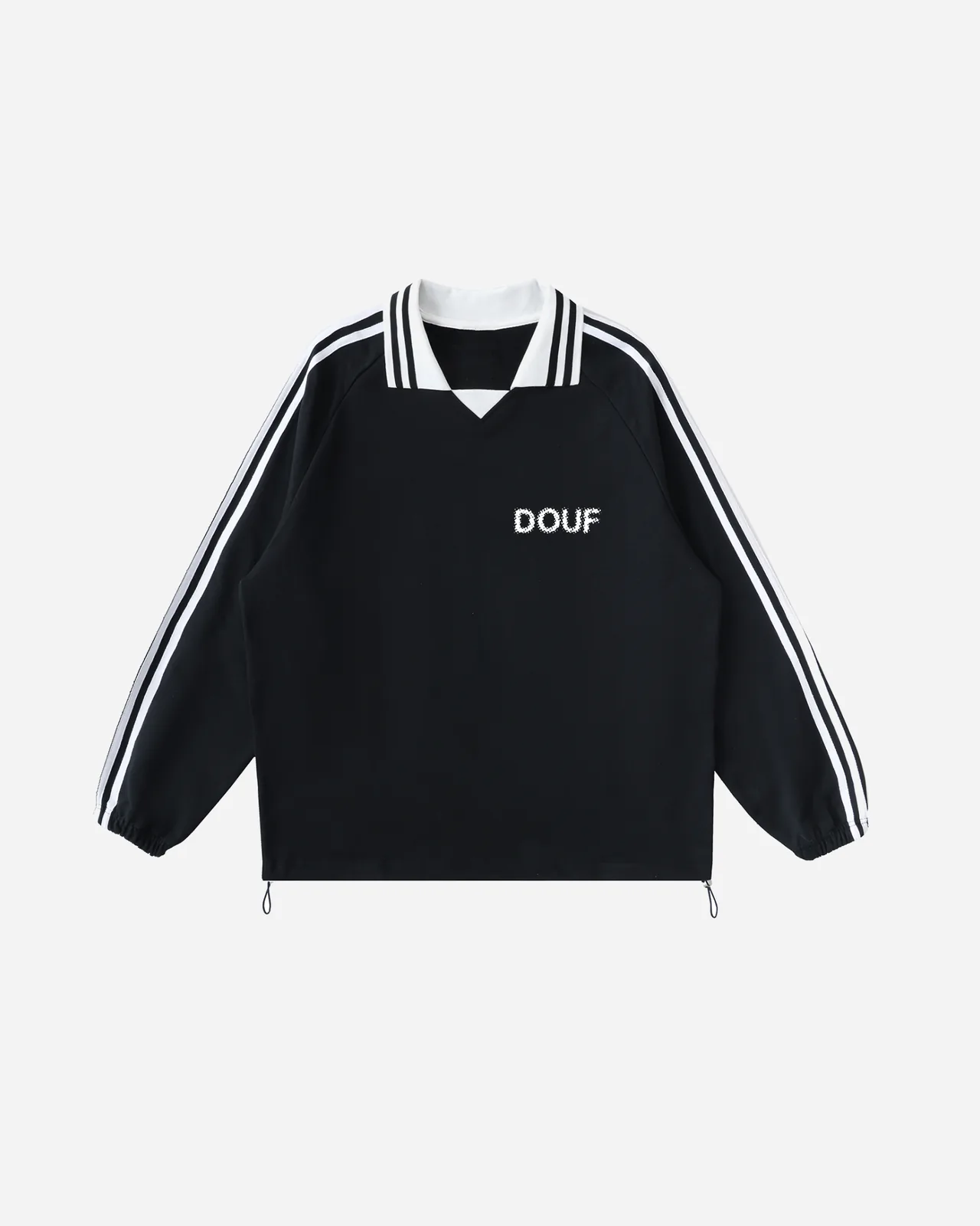 douf lapel sweatshirt — negro