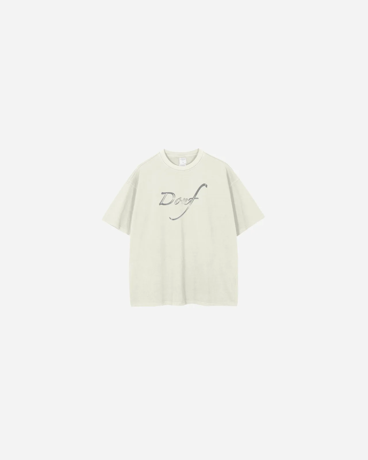 douf script tee — crudo