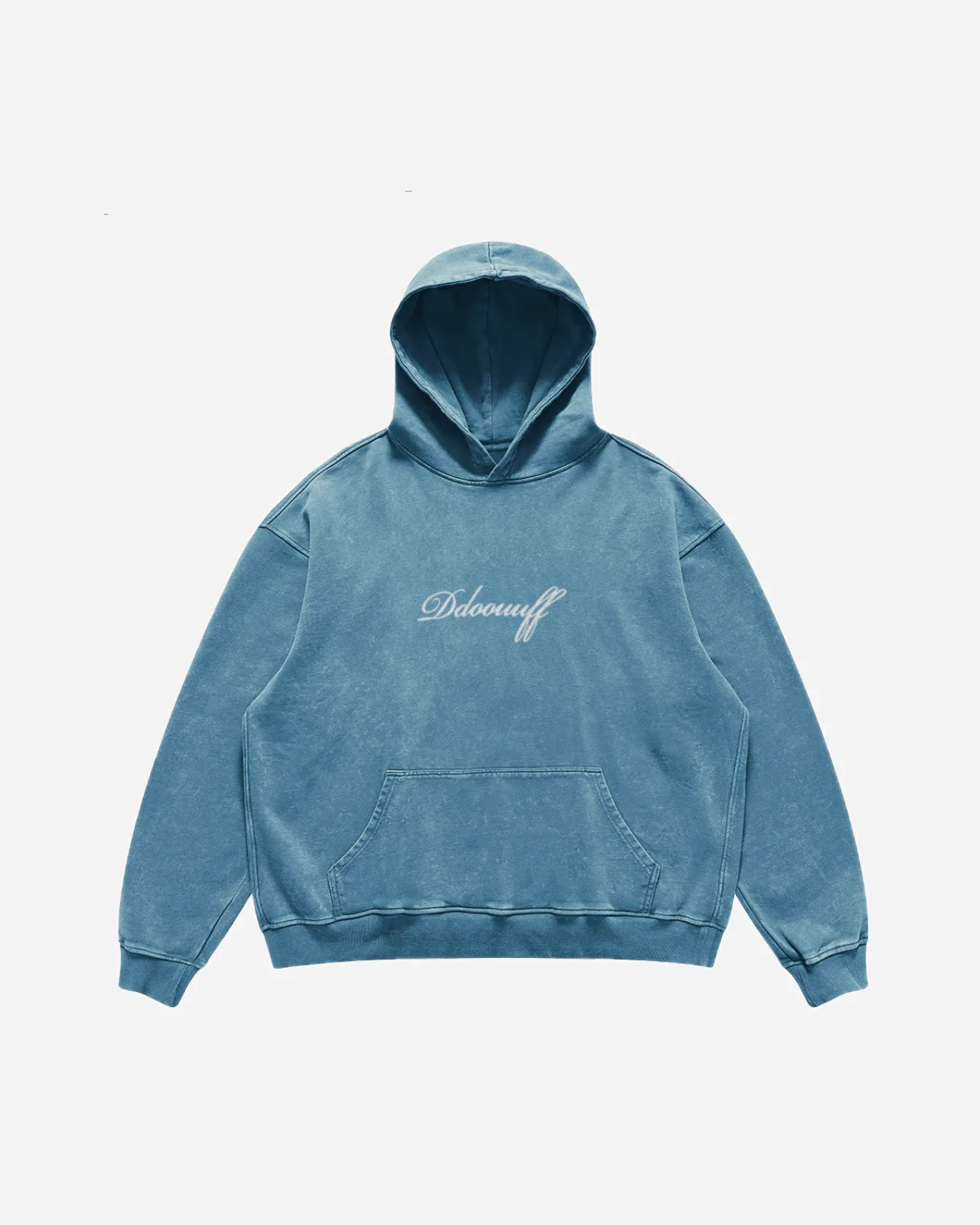 essentials washed hoodie — washed blue — vista 3