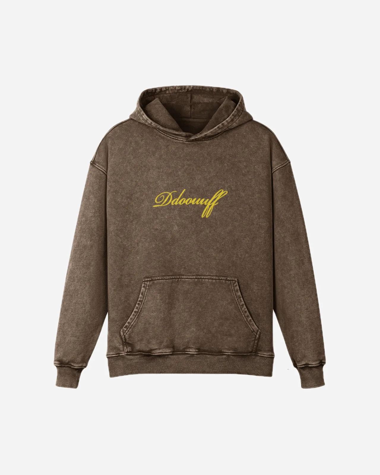 essentials washed hoodie — brown — vista 1