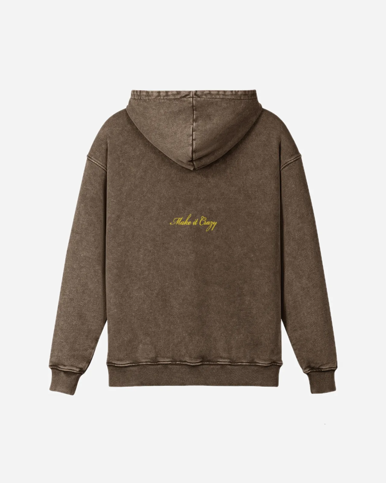 essentials washed hoodie — brown — vista 2