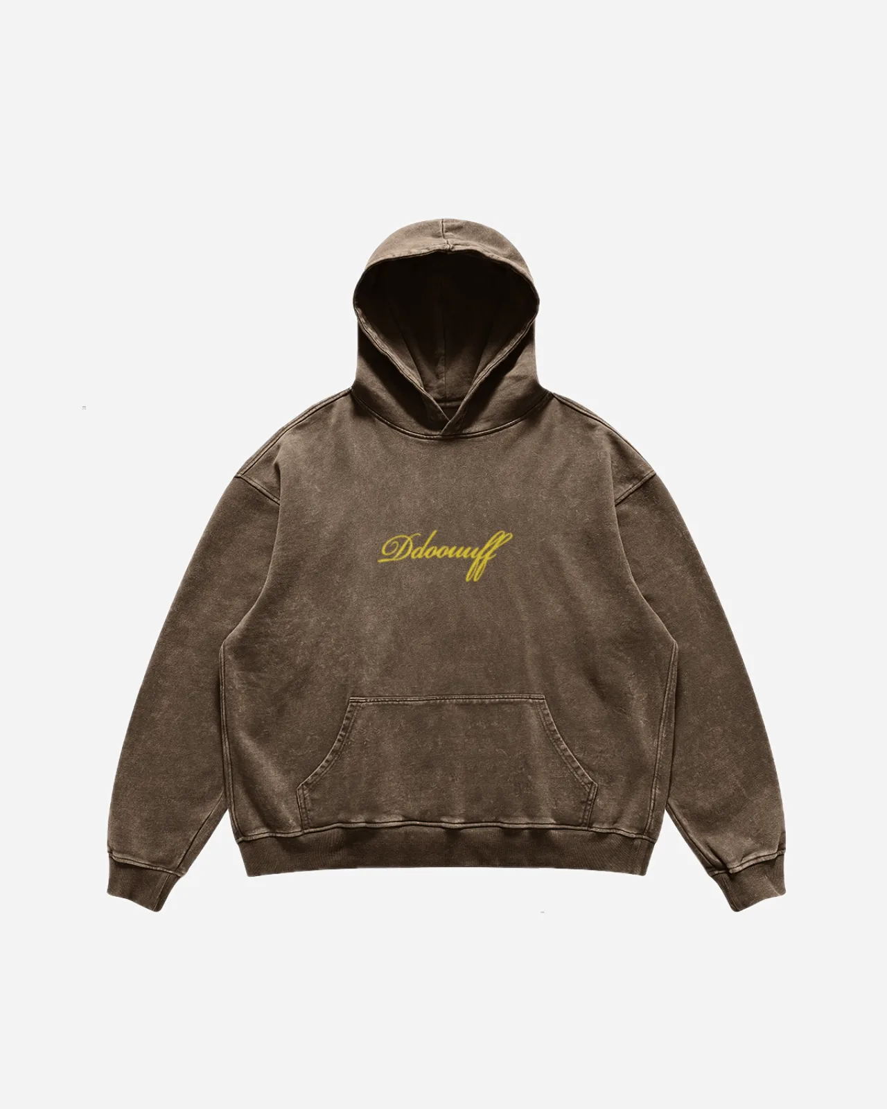 essentials washed hoodie — brown — vista 3