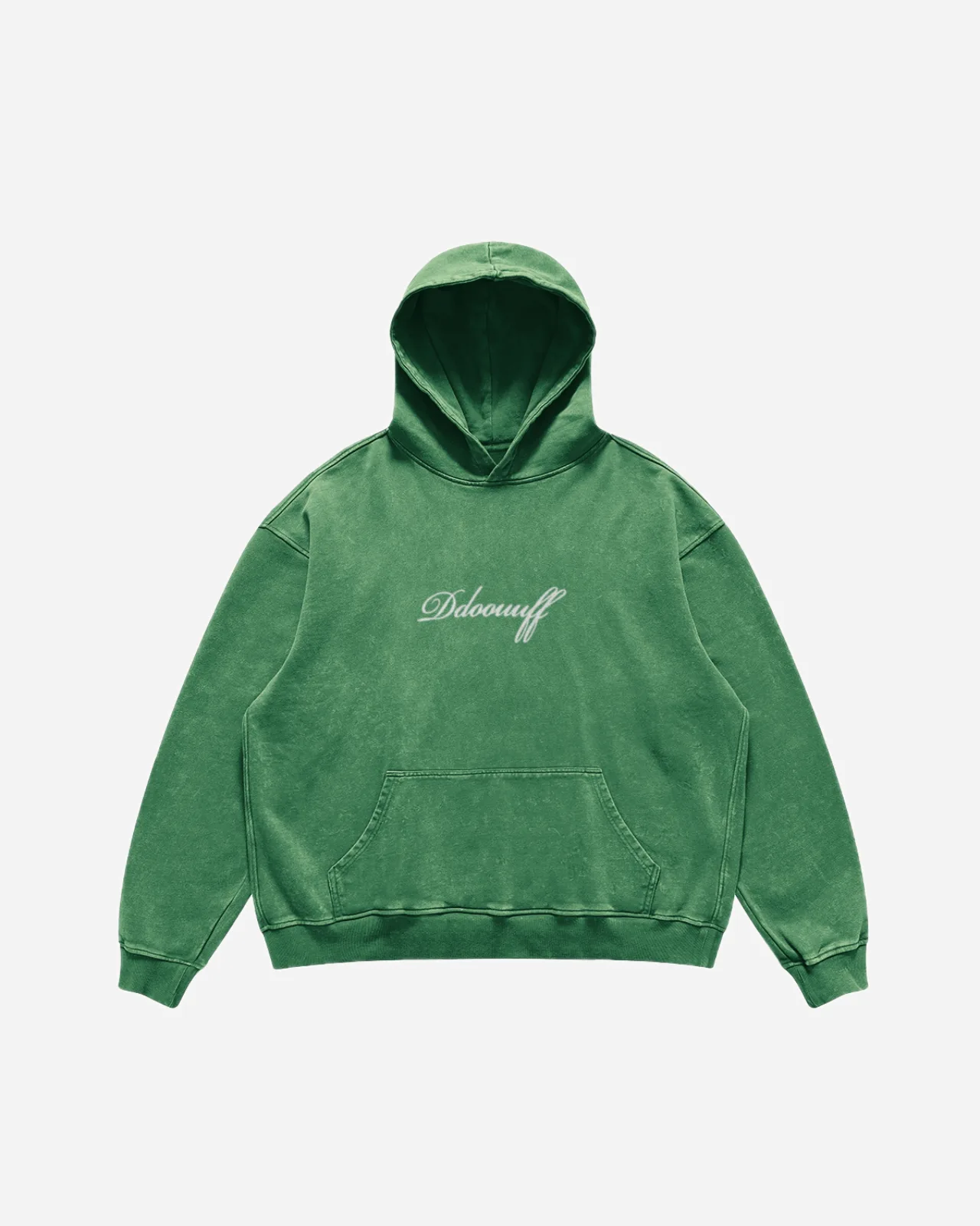 essentials washed hoodie — green — vista 3