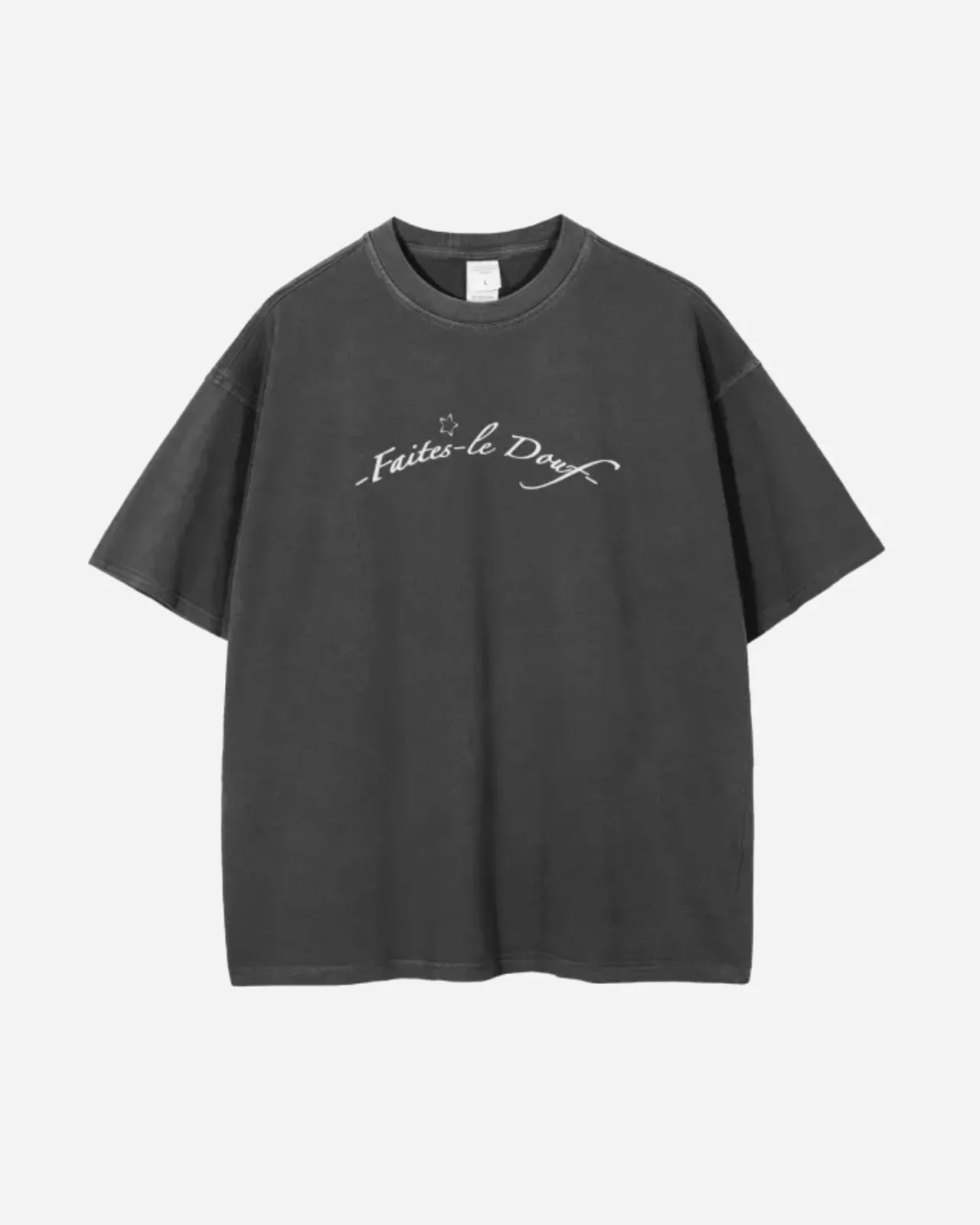 faites-le douf tee — vintage black — vista 1