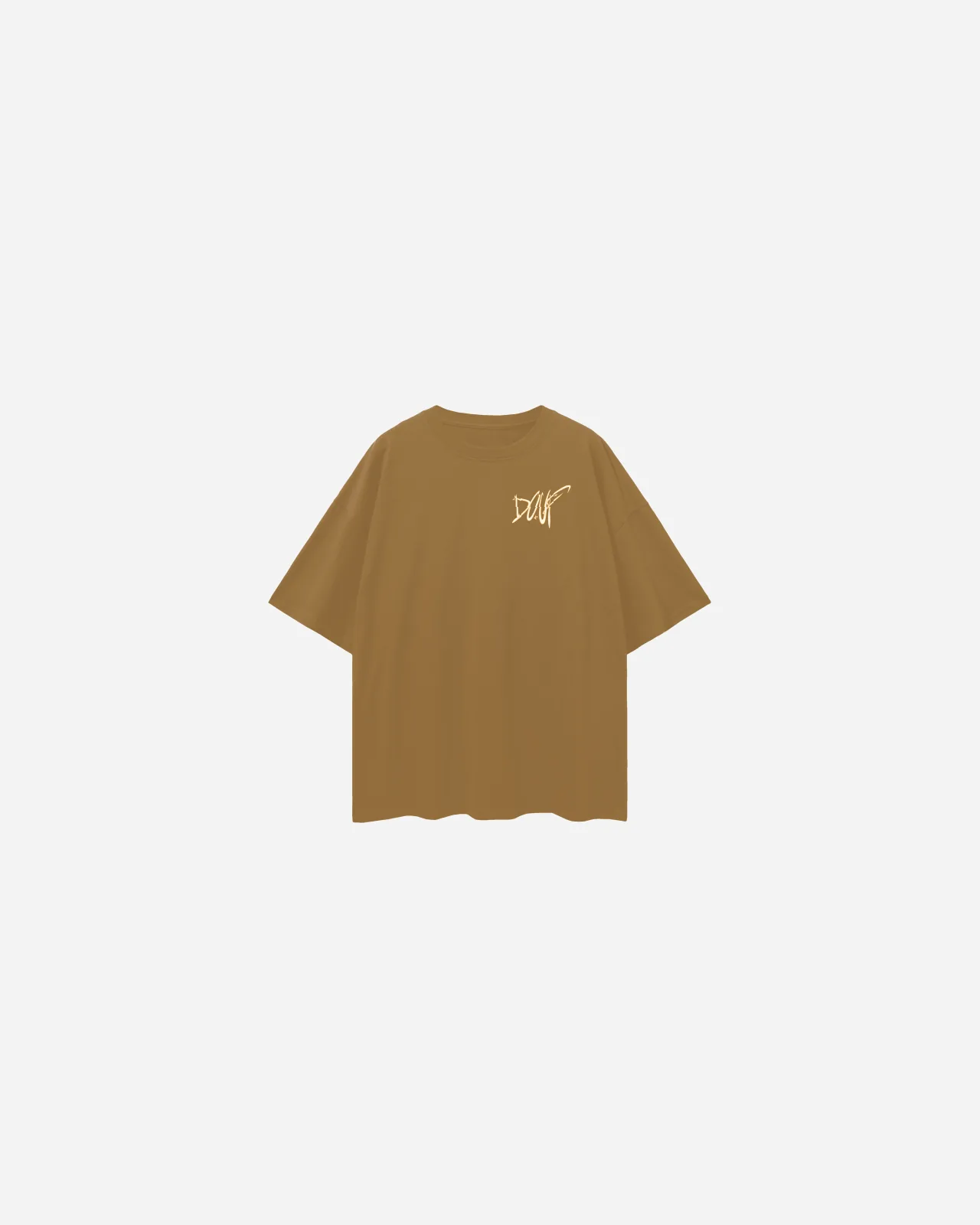 loose basic tee — marrón