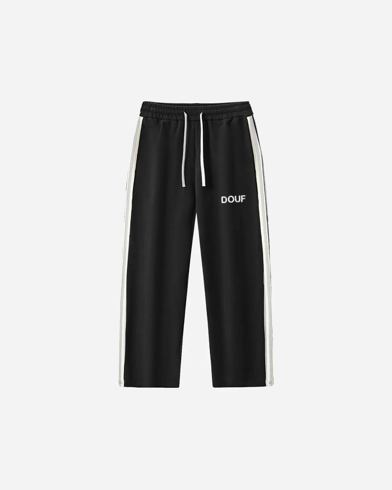 contrast side-stripe pants — negro