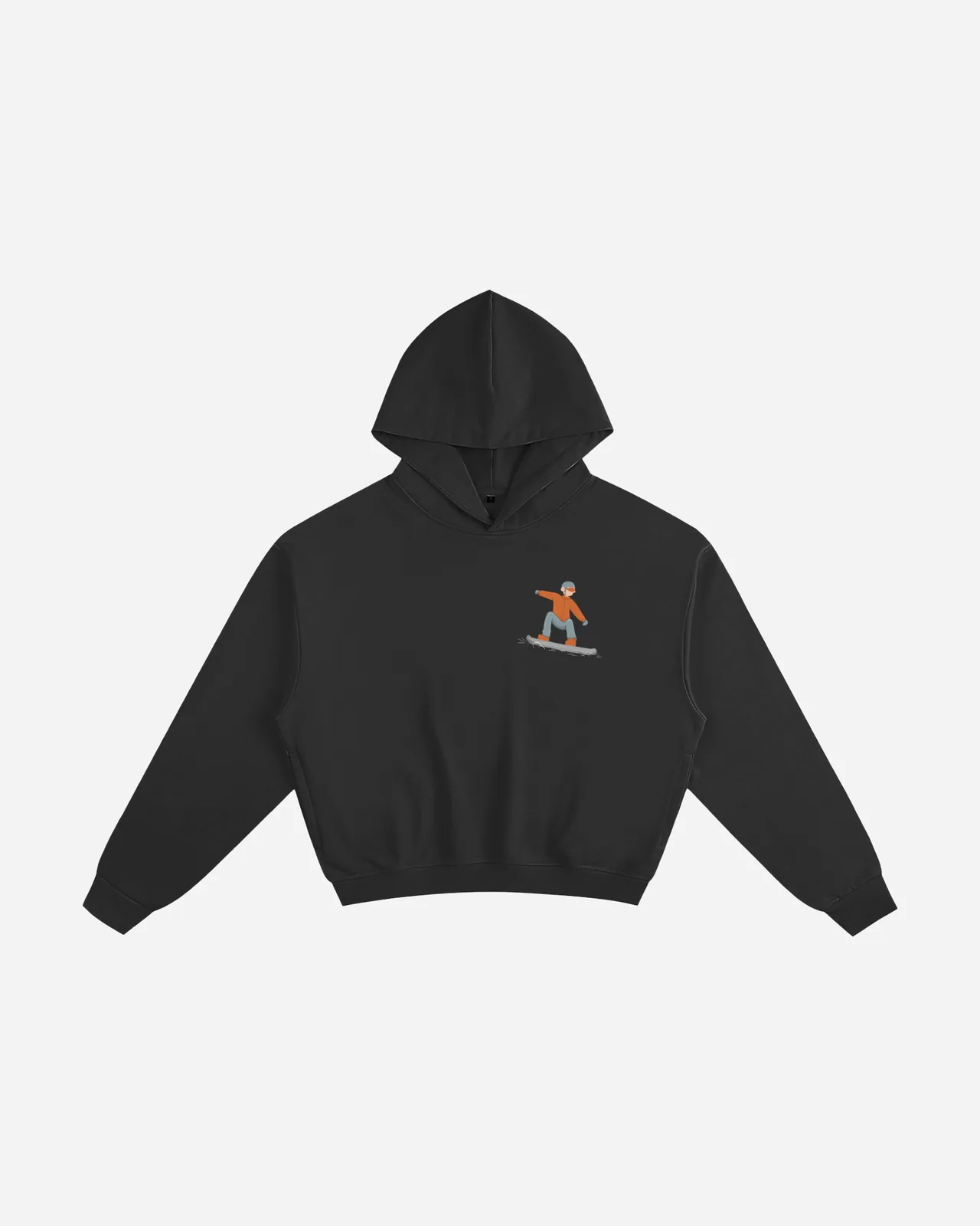 snow dawng boxy hoodie — negro
