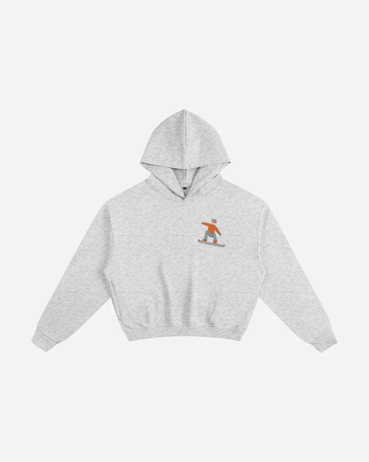 snow dawng boxy hoodie — gris nieve