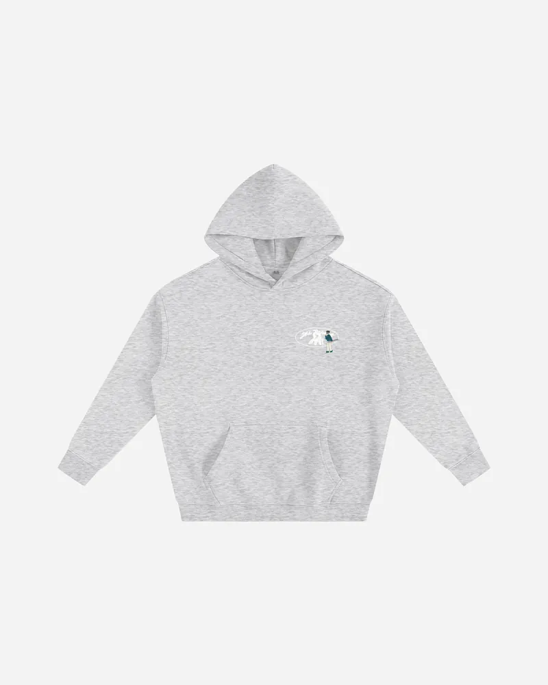 oversize fleece hoodie — snow gray